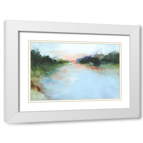 Emerald Lake II White Modern Wood Framed Art Print with Double Matting by Isabelle Z