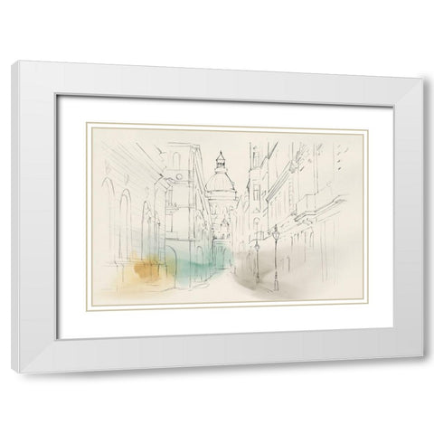 City Sketches I  White Modern Wood Framed Art Print with Double Matting by Isabelle Z