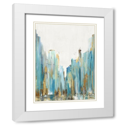 City Rush I  White Modern Wood Framed Art Print with Double Matting by Isabelle Z