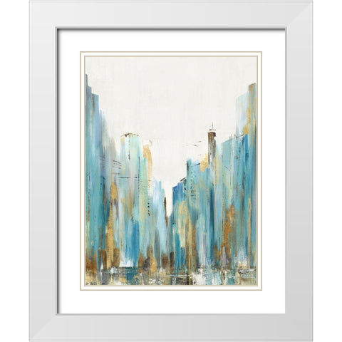 City Rush I  White Modern Wood Framed Art Print with Double Matting by Isabelle Z