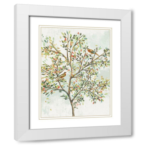 Spring Tree II White Modern Wood Framed Art Print with Double Matting by Isabelle Z