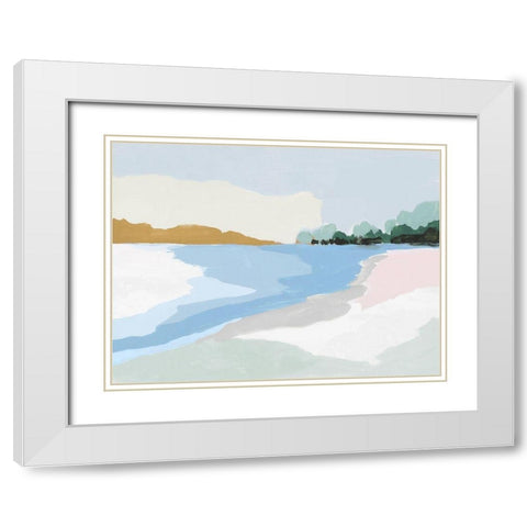 Soft Coastal I  White Modern Wood Framed Art Print with Double Matting by Isabelle Z