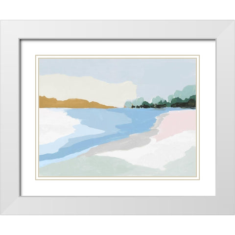 Soft Coastal I  White Modern Wood Framed Art Print with Double Matting by Isabelle Z