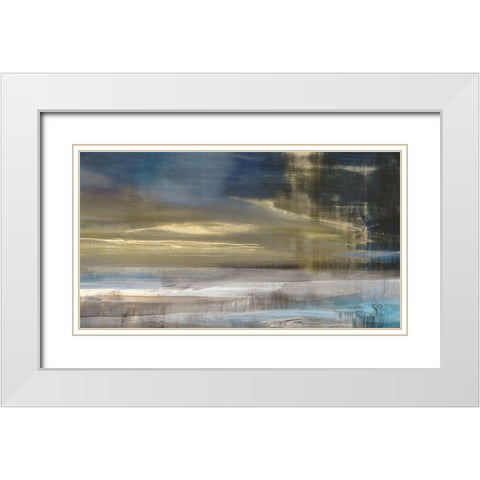 Golden Dawn I  White Modern Wood Framed Art Print with Double Matting by Isabelle Z