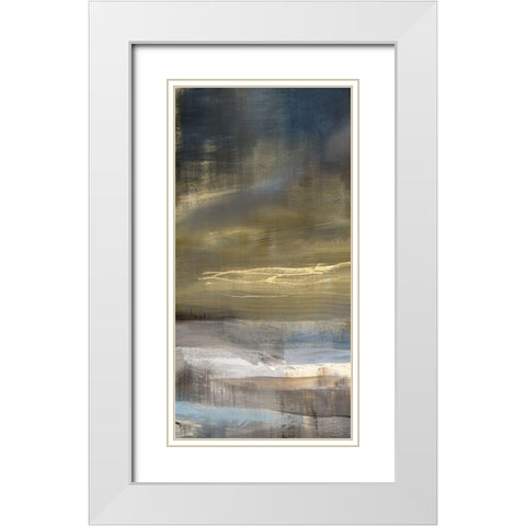 Golden Dawn II White Modern Wood Framed Art Print with Double Matting by Isabelle Z
