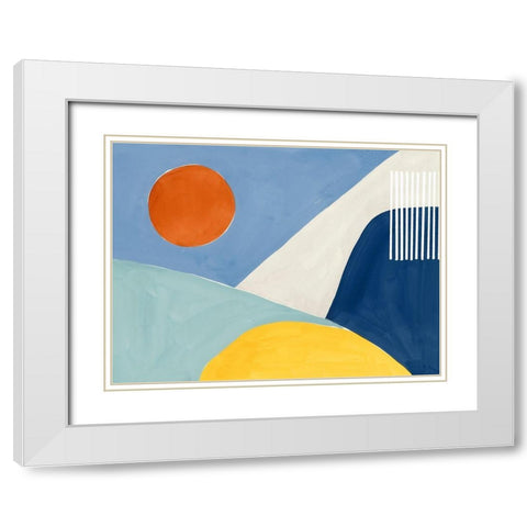 Harmony Earthy I  White Modern Wood Framed Art Print with Double Matting by Isabelle Z