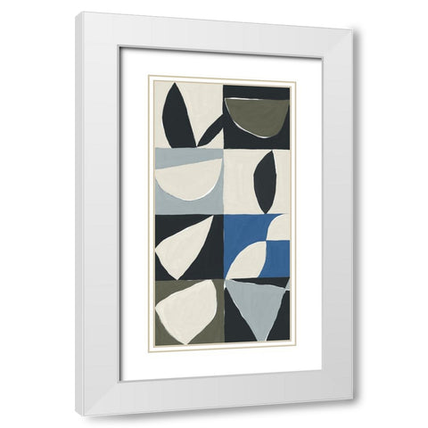 Mayan Pattern II White Modern Wood Framed Art Print with Double Matting by Isabelle Z