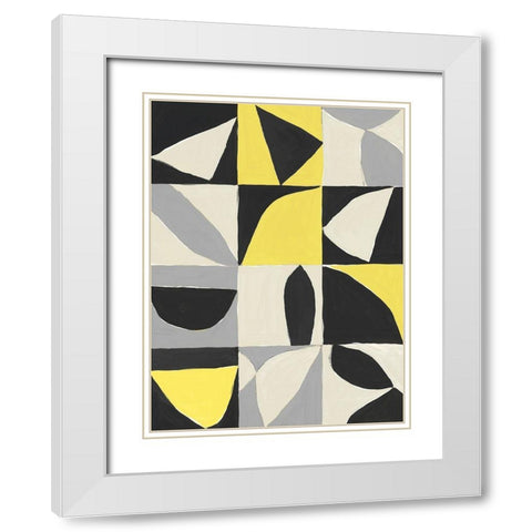 Yellow Mayan I  White Modern Wood Framed Art Print with Double Matting by Isabelle Z