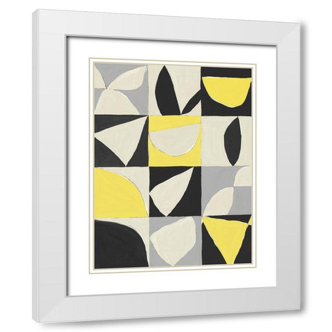 Yellow Mayan II White Modern Wood Framed Art Print with Double Matting by Isabelle Z