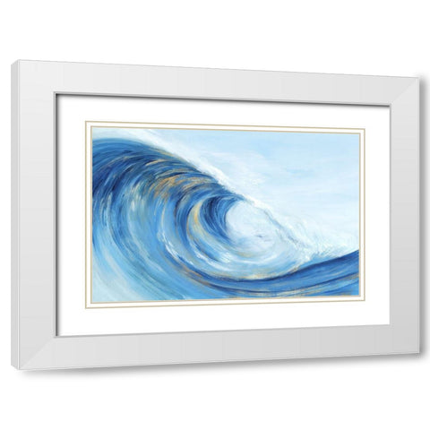 Wave Curl I  White Modern Wood Framed Art Print with Double Matting by Isabelle Z