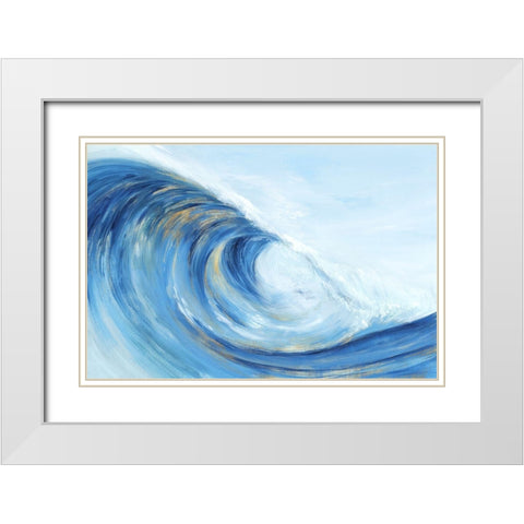 Wave Curl I  White Modern Wood Framed Art Print with Double Matting by Isabelle Z