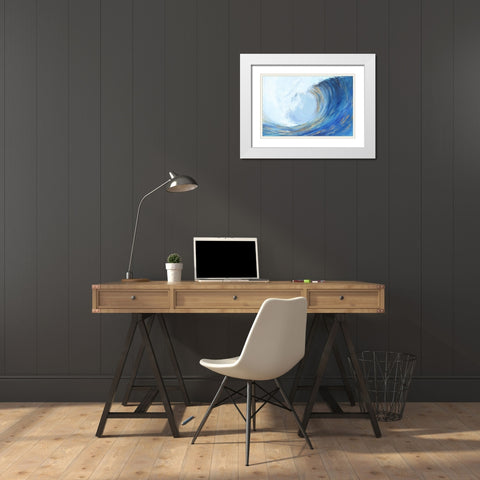 Wave Curl II  White Modern Wood Framed Art Print with Double Matting by Isabelle Z