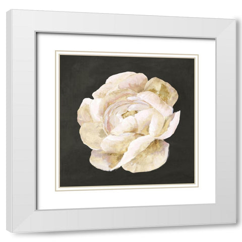 White Blooming Flower II White Modern Wood Framed Art Print with Double Matting by Isabelle Z