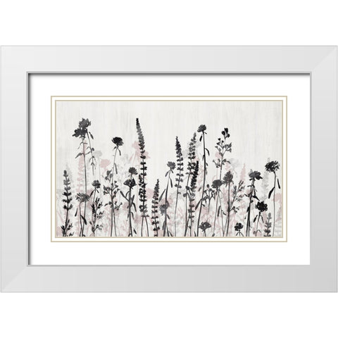 Wildflower Garden  White Modern Wood Framed Art Print with Double Matting by Isabelle Z