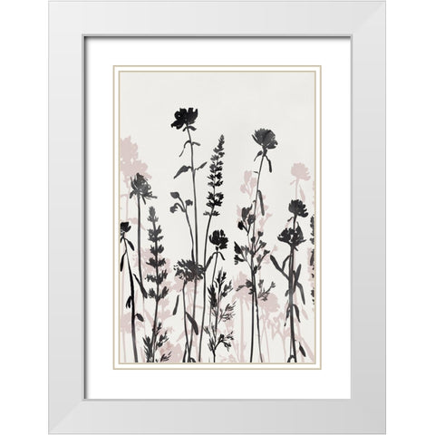 Wildflower Blooming Garden II White Modern Wood Framed Art Print with Double Matting by Isabelle Z