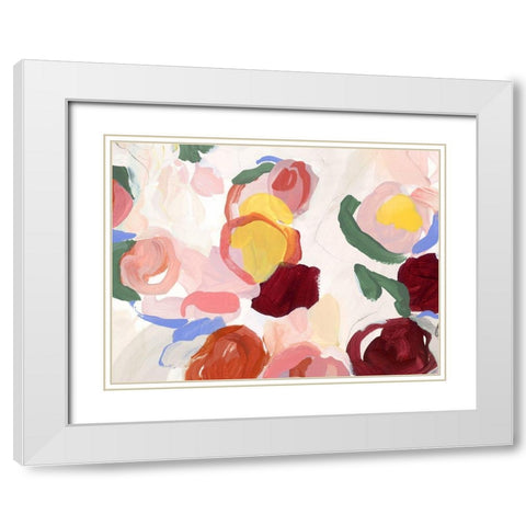 Pastel Flowers II White Modern Wood Framed Art Print with Double Matting by Isabelle Z