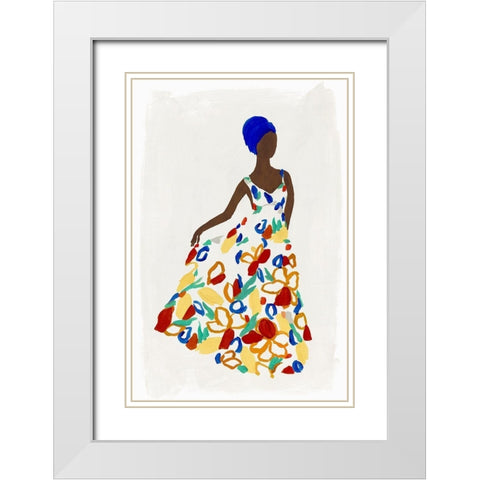 Floral Fashion I  White Modern Wood Framed Art Print with Double Matting by Isabelle Z