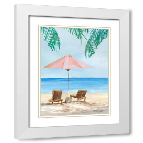 Sunny Beach Days  White Modern Wood Framed Art Print with Double Matting by Isabelle Z