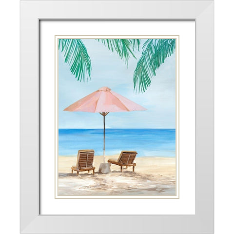 Sunny Beach Days  White Modern Wood Framed Art Print with Double Matting by Isabelle Z