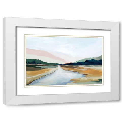 Hope Creek White Modern Wood Framed Art Print with Double Matting by Isabelle Z