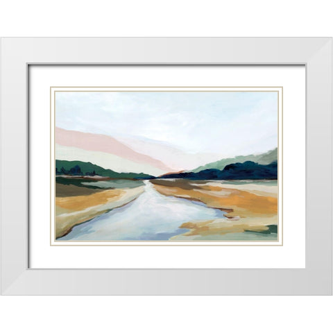 Hope Creek White Modern Wood Framed Art Print with Double Matting by Isabelle Z