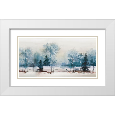 Dusty Blue I  White Modern Wood Framed Art Print with Double Matting by Isabelle Z