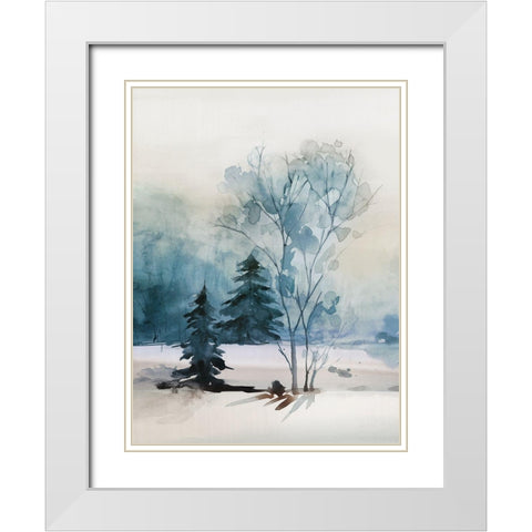 Dusty Blue II White Modern Wood Framed Art Print with Double Matting by Isabelle Z