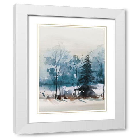 Dusty Blue III White Modern Wood Framed Art Print with Double Matting by Isabelle Z