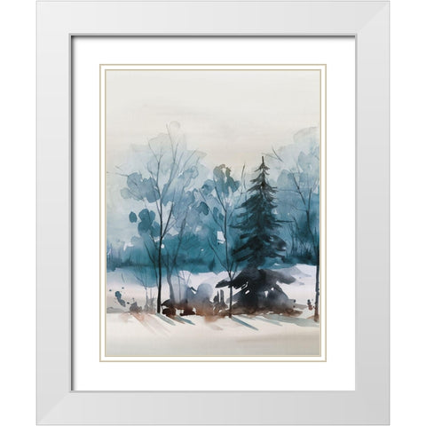 Dusty Blue III White Modern Wood Framed Art Print with Double Matting by Isabelle Z