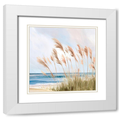 Beach Pampas White Modern Wood Framed Art Print with Double Matting by Isabelle Z