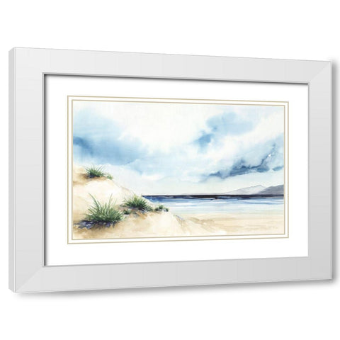 Sandy Beach I White Modern Wood Framed Art Print with Double Matting by Isabelle Z