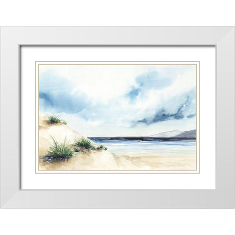 Sandy Beach I White Modern Wood Framed Art Print with Double Matting by Isabelle Z