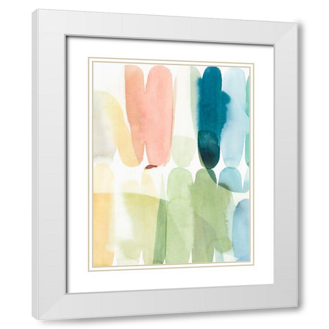 Rounded Overlay I White Modern Wood Framed Art Print with Double Matting by Isabelle Z