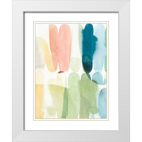 Rounded Overlay I White Modern Wood Framed Art Print with Double Matting by Isabelle Z