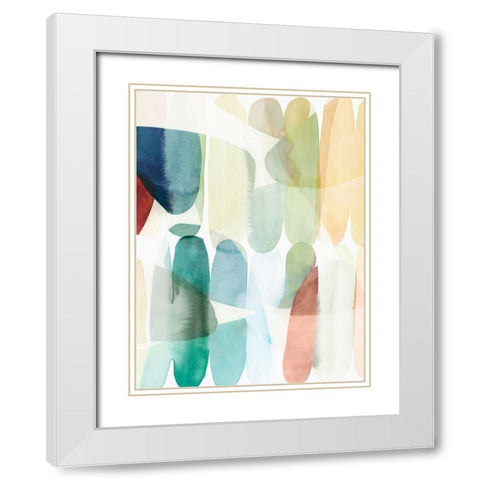 Rounded Overlay II White Modern Wood Framed Art Print with Double Matting by Isabelle Z