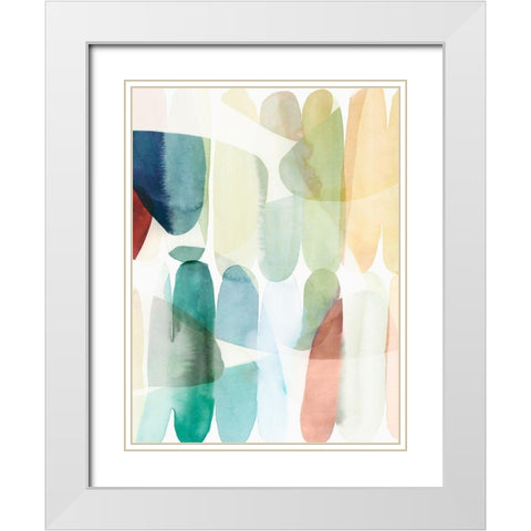 Rounded Overlay II White Modern Wood Framed Art Print with Double Matting by Isabelle Z