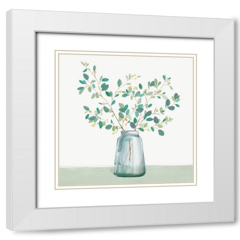 Glass Vase  White Modern Wood Framed Art Print with Double Matting by Isabelle Z