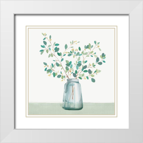 Glass Vase  White Modern Wood Framed Art Print with Double Matting by Isabelle Z