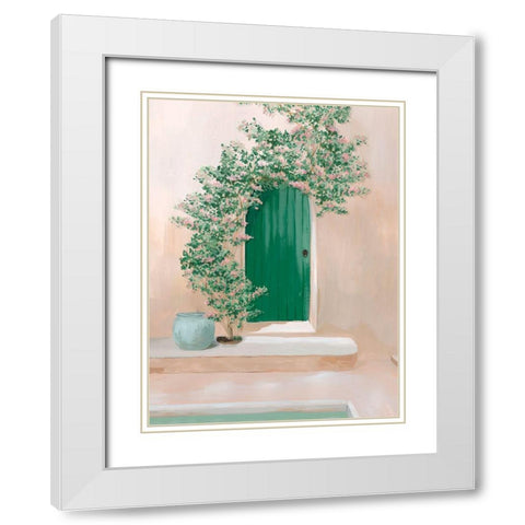 Flowers to Welcome you Home I White Modern Wood Framed Art Print with Double Matting by Isabelle Z