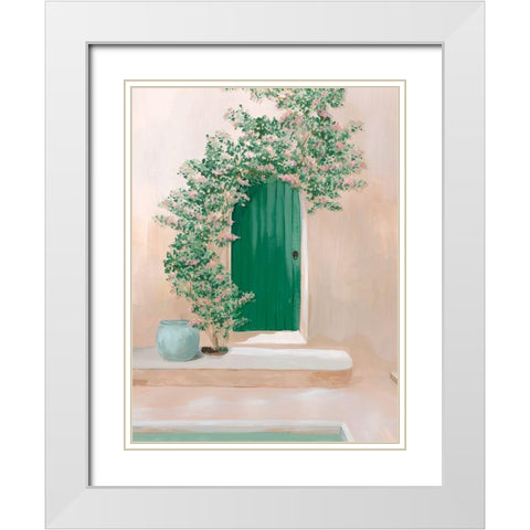 Flowers to Welcome you Home I White Modern Wood Framed Art Print with Double Matting by Isabelle Z