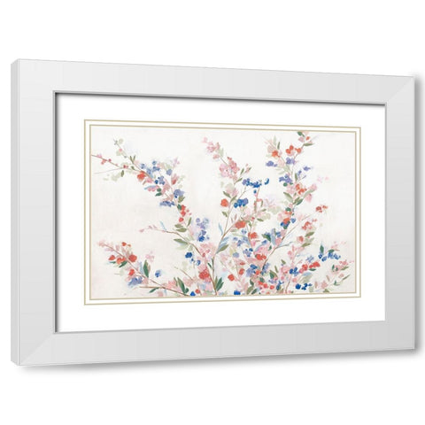 Starry Blossoms  White Modern Wood Framed Art Print with Double Matting by Isabelle Z