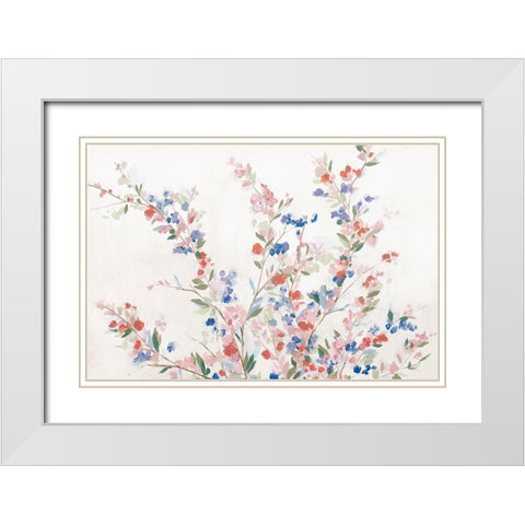 Starry Blossoms  White Modern Wood Framed Art Print with Double Matting by Isabelle Z