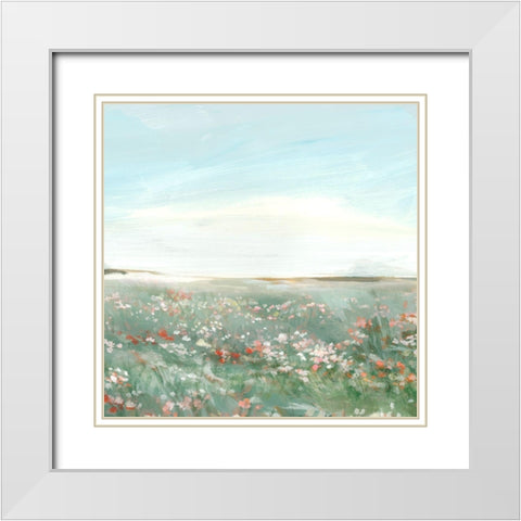 Wildflower Meadow I White Modern Wood Framed Art Print with Double Matting by Isabelle Z