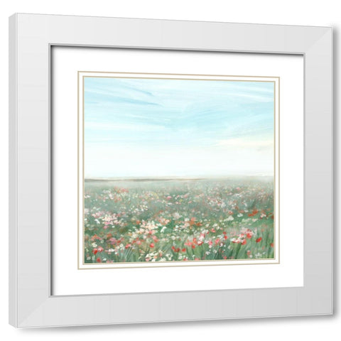 Wildflower Meadow II White Modern Wood Framed Art Print with Double Matting by Isabelle Z