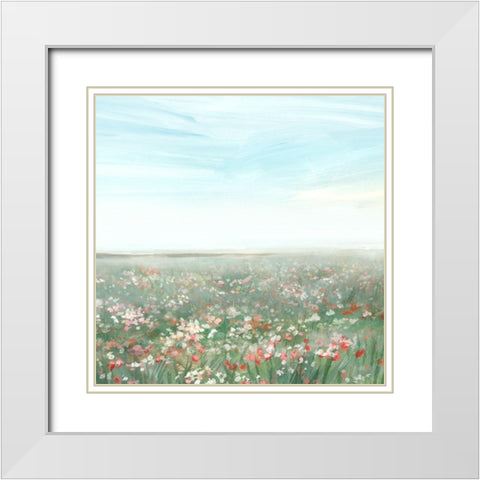 Wildflower Meadow II White Modern Wood Framed Art Print with Double Matting by Isabelle Z