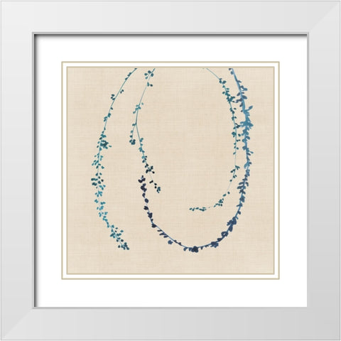 Indigo Vines I  White Modern Wood Framed Art Print with Double Matting by Isabelle Z