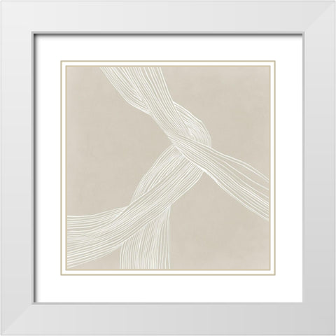 On the Same Wavelengh I White Modern Wood Framed Art Print with Double Matting by Isabelle Z