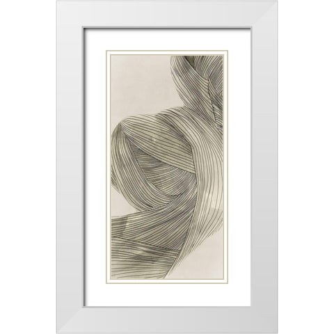 Linear Sage Pathways II White Modern Wood Framed Art Print with Double Matting by Isabelle Z