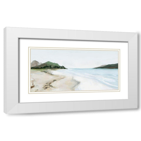 A Kiss from a Wave  White Modern Wood Framed Art Print with Double Matting by Isabelle Z