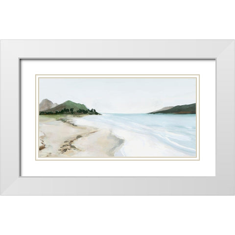 A Kiss from a Wave  White Modern Wood Framed Art Print with Double Matting by Isabelle Z